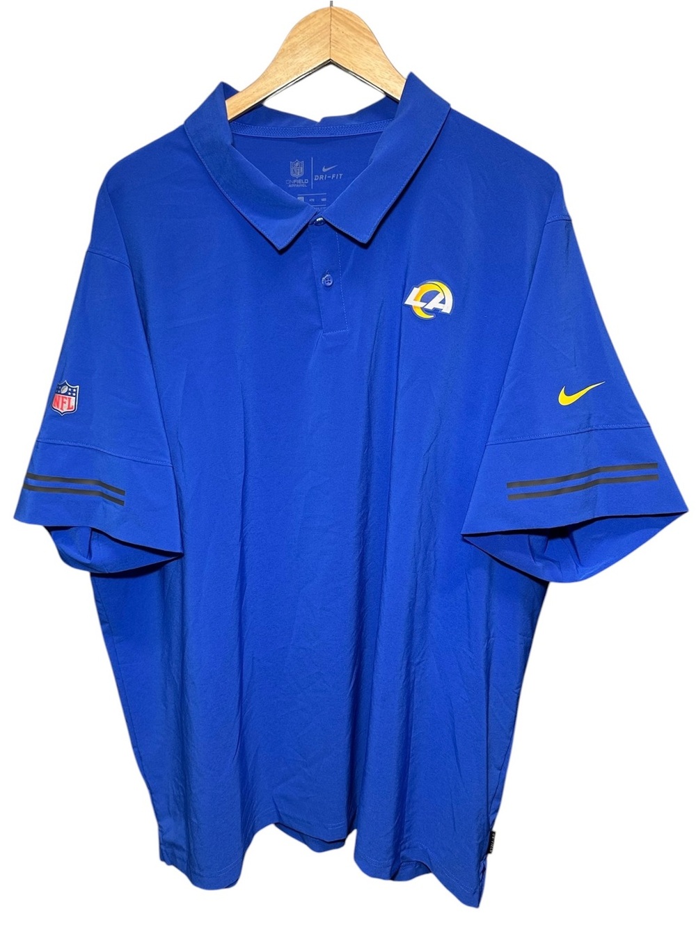 Nike Dri Fit On Files Los Angeles Rams Short Sleeve Polo Size 4XL Mens